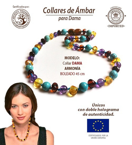 Collar Ámbar Báltico Y Piedras Naturales Armonía 45cm