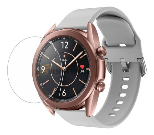 Pulseira Silicone Para Galaxy Watch 3 45mm E Pelicula Vidro Cor Cinza-claro