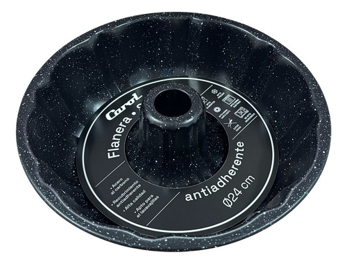 Molde Flanera Savarin Carol 24cm Antiadherente Acero Carbono Color Negro