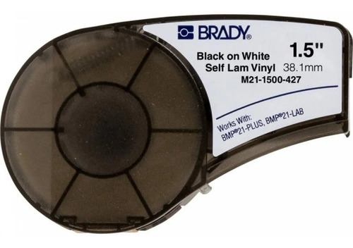 Fita Rotulador Brady Auto Laminada 38mm M21-1500-427 4.27m Cor Preto/Branco