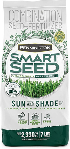 Semillas De Cesped Americano Smart Seed 7lb Sun And Shade