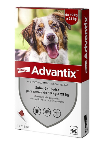 Advantix® Perros 1 X 2.5 Ml, Ampolleta Antipulgas Para Perro