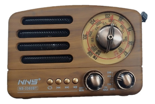 Radio Retro Vintage Diseño Am/fm Bluetooth Usb Sd  Nns