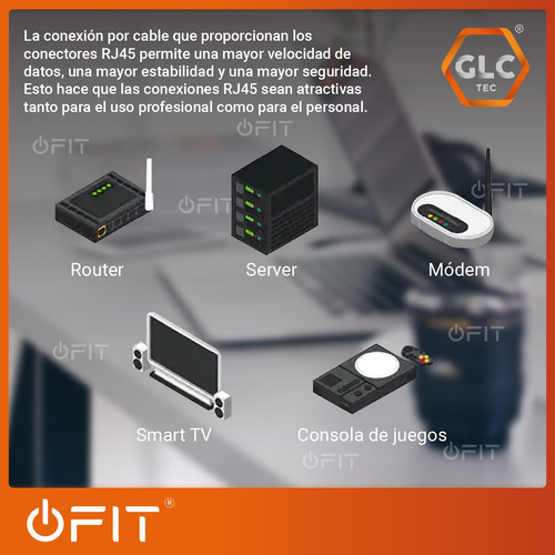 Imagen 4 de 10 de Ficha Rj45 Conector Cat 5e Glc Plug Blindado
