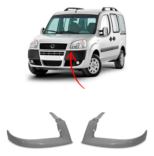 Friso Moldura Farol Doblo 2009 2010 2011 2012 2013 Cinza Par