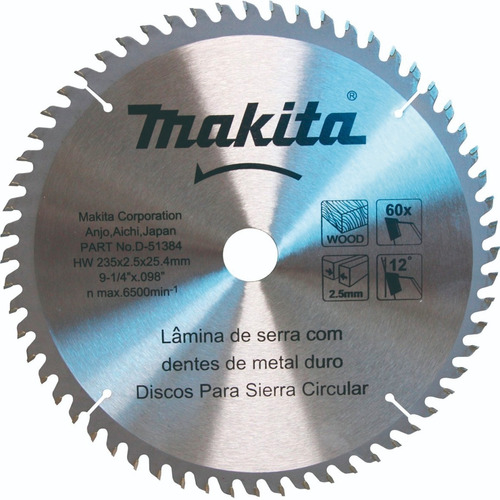 Disco Sierra Widia Ø235mm Makita D-51384  60d P/madera