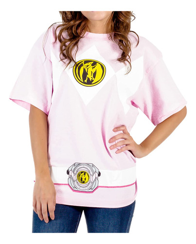 Camiseta De Los Power Rangers Rosa.