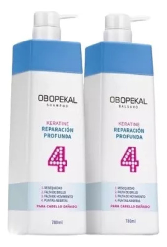 Obopekal Shampoo + Acondicionador Reparación Profunda Total4