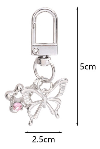 Llavero Plateado Con Forma De Mariposa Para Un Estilo Elegan