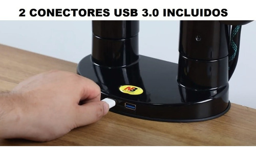 Imagen 3 de 8 de Soporte Para Doble Monitor Extra Grande De Hasta 12kg C/u