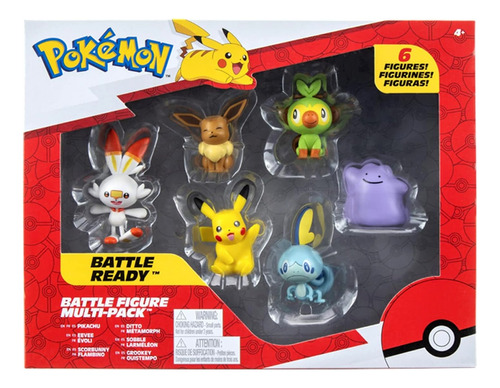 Pokemon Pack De 6 Figuras Combate Muñecos Pikachu Eevee