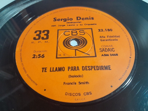 Simple - Sergio Denis - Te Llamo Para Despedirme - 1970