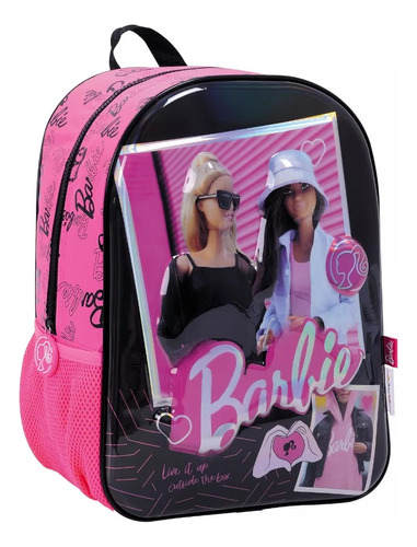  Mochila Espalda Barbie Relieve 14  Wabro Color Negro 