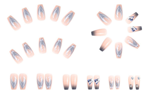 Uñas Postizas Pegamento De Uñas Postizas Decoradas Color Z257