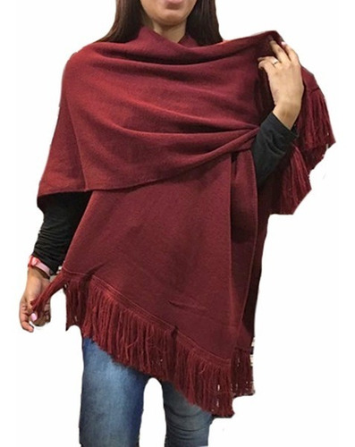 Ruana Pashmina Tejido Abrigado Nau 5458 Maple Envio Gratis