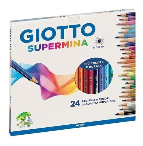 Colores Giotto Supermina X 24 Unid. Mina 3.8 Mm Espesor