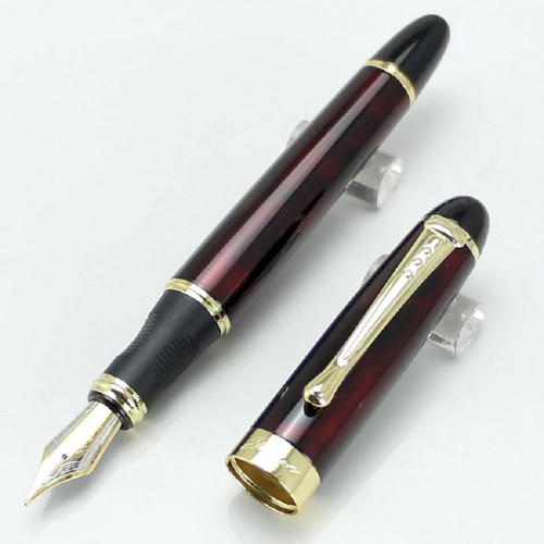 Imagen 5 de 5 de Pluma Fuente Marca Jinhao Modelo X450 Color Lava Roja