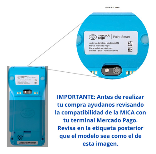 Mica De Hidrogel Para Terminal De Pago Point Smart1 Pax A910
