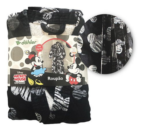 Bata De Baño Dolher Velour Mickey Oficial