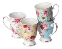 Comprar Btat- Tazas De Café, 12 Oz, Juego De 4, Tazas Florales, Taza