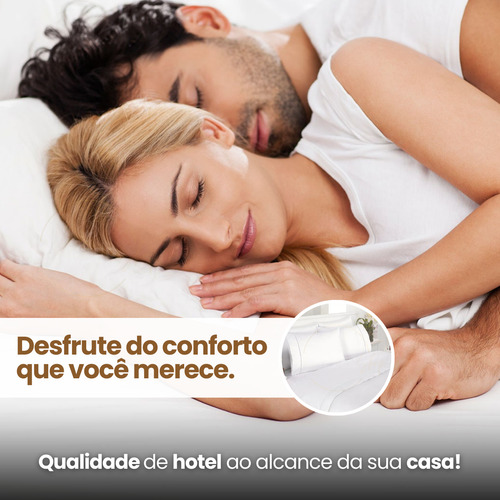 Jogo De Lençol Casal 3 Peças 400 Fios Percal Ponto Palito Macio C/ Elástico Hotel Premium Cor Branco