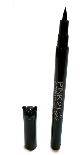 Imagen 6 de 10 de Delineador Gatito Ojos Fibra Negro Pink 21 Negro 24 Horas