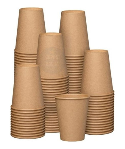 100 Un Copo De Papel Biodegradável 60 Ml Kraft Cafe Expresso