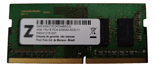 Memória Ram 4gb Ddr4 3200mhz Para Notebook Marca Z Nacional