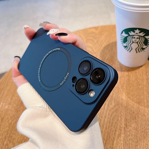 Funda Magnética Mate Para iPhone 13 Pro De Cangling Green