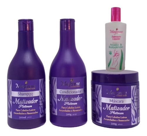 Kit Matizador Maycrene Naturiun ( Shamp + Cond + Másc )