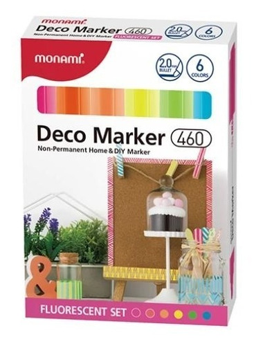 Set 6 Marcadores Para Decorar Diferentes Superficies Monami