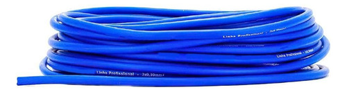 Cabo Microfone Linha Profissional 2x0,30mm², Azul, 100m