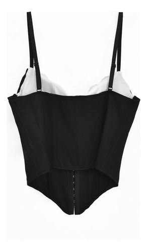Top Corset Mujer Broches Tendencia 2025 Negro U