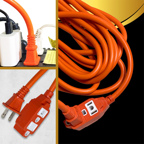 Extensión Eléctrica Uso Rudo 3 M Naranja The Basic Tools