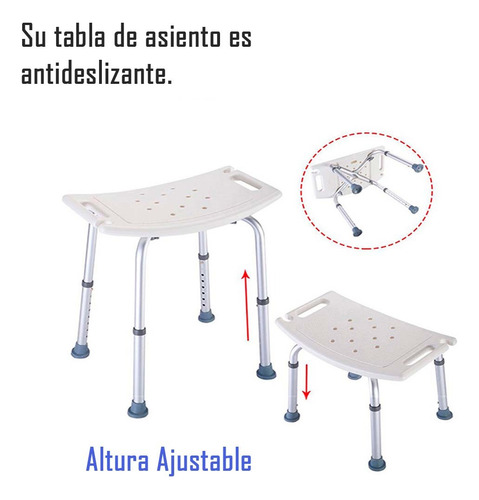 Piso O Silla De Ducha Sin Respaldo Con Altura Regulable