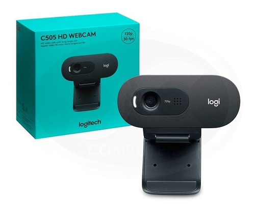 Cámara web Logitech C505 HD 30FPS color negro