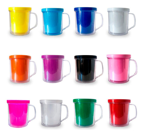 20 Tazas Para Personalizar Varios Colores  