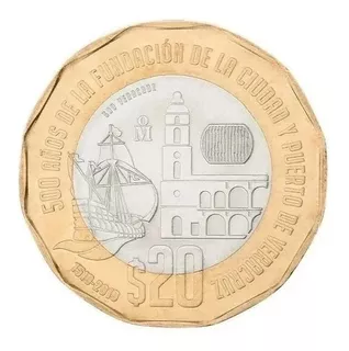 Moneda 20 Pesos Veracruz.