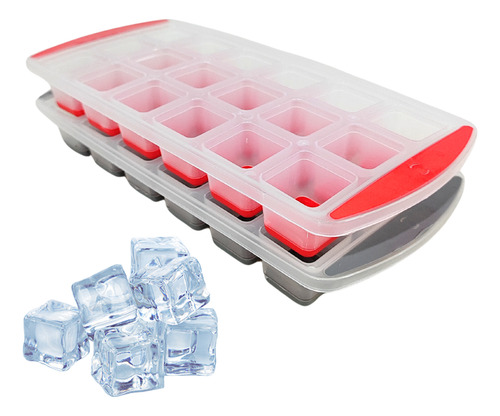 Forma De Gelo Silicone 480ml 18 Cubos Prática Grande