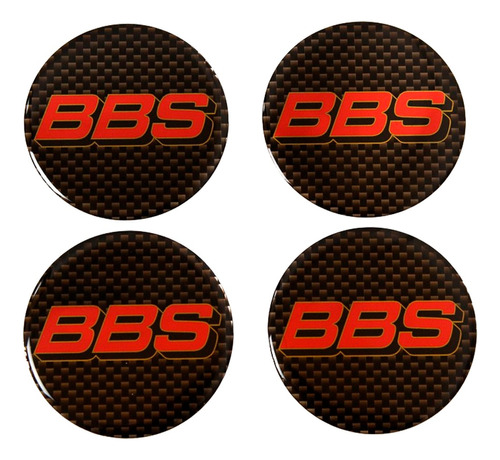 Emblema Adesivos Centro Roda Bbs 51mm Vermelho Resinado Re31