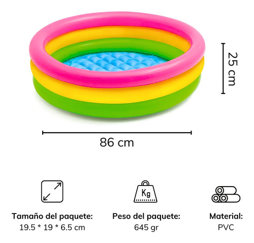 Piscina Inflable Redonda Para Niños Intex 86 X 25 Cm
