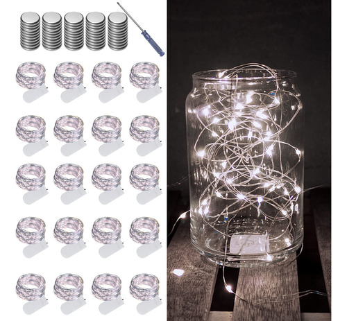 Paquete 20 Luces De Hadas Led Alambre Cobre 2 Metros