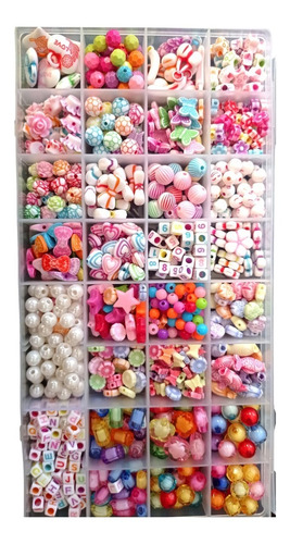 Imagen 2 de 3 de Set Mostacillas 30 Colores Pastel Cintillo, Collar, Bestoys