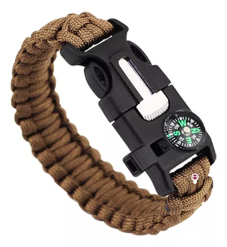 Combo Pulseras Supervivencia Paracord X3 Silbato Y Pedernal