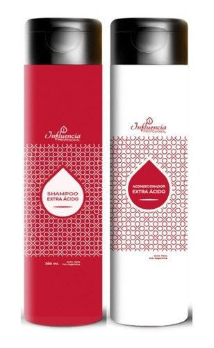 Kit Shampoo Y Acondicionador Extra Acido Influencia X 250 Ml