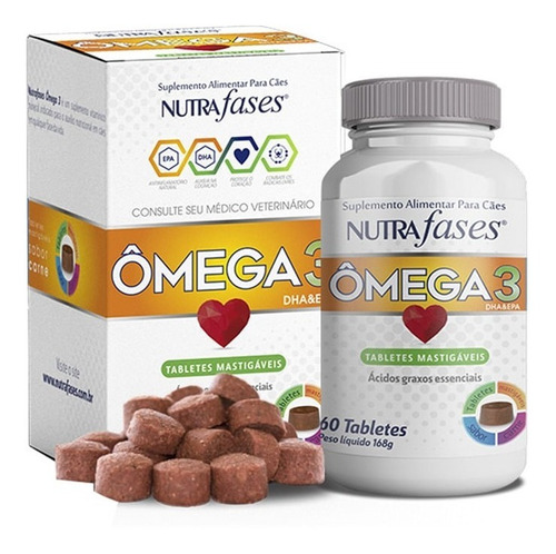 Imagem 1 de 4 de Suplemento Alimentar Nutrafases Ômega 3 60 Tabletes Mastigáv