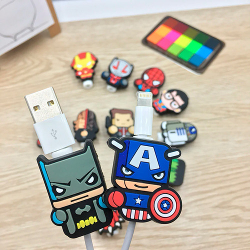Protector Cable Usb Cargador iPhone Android Súper Héroes