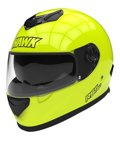 Casco para moto integral Hawk RS11  amarillo fluo talle L 