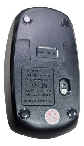 Mouse Sem Fio Wireless 2.4g A Pilha 4 Botões Micro Receiver Cor Preto