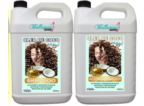 Shampoo + Acondicionador De Rulos Oleo De Coco - 5 Lts Cada